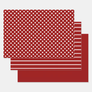 Hoja De Papel De Regalo Lunares Blancos Rayas Rojas