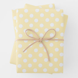 Hoja De Papel De Regalo lunares en amarillo mantequilla