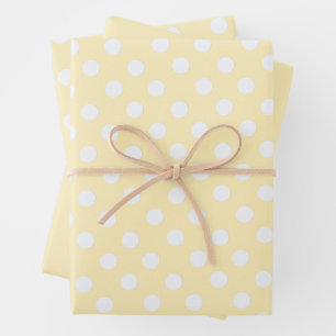 Hoja De Papel De Regalo lunares en amarillo mantequilla