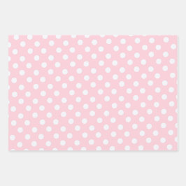 Hoja De Papel De Regalo lunares en rosa pastel 