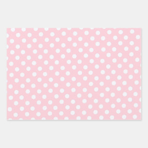 Hoja De Papel De Regalo lunares en rosa pastel 