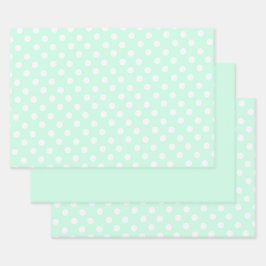 Hoja De Papel De Regalo lunares en verde menta pastel