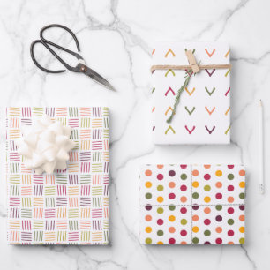 Hoja De Papel De Regalo Lunares Huesos de deseos Líneas tejidas -