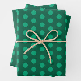 Hoja De Papel De Regalo Lunares Verde Esmeralda