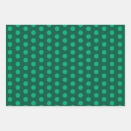 Hoja De Papel De Regalo Lunares Verde Esmeralda