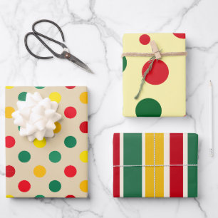 Hoja De Papel De Regalo Lunares y Rayas Alegre para Todas las Edades