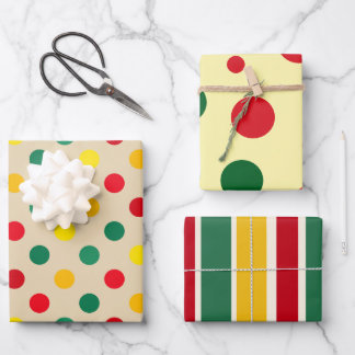 Hoja De Papel De Regalo Lunares y Rayas Alegre para Todas las Edades
