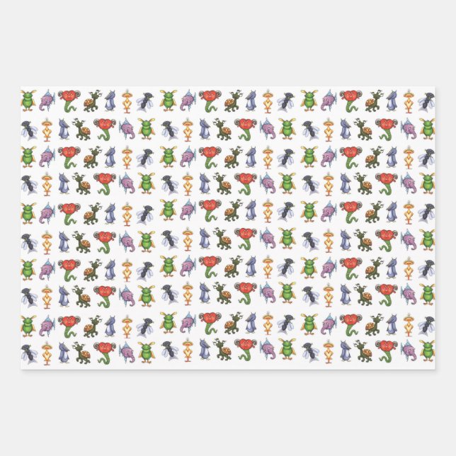 Hoja De Papel De Regalo Lustige Monster (Anverso 3)