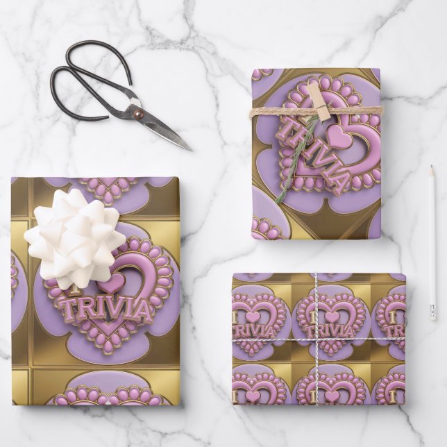 Hoja De Papel De Regalo Luxe I Love Trivia Wraping Paper (Anverso)