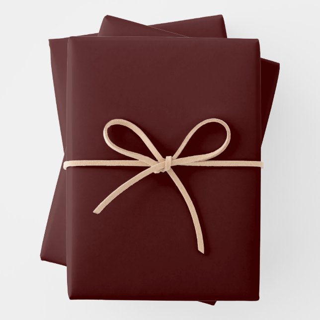 Hoja De Papel De Regalo Luxury Burnt Maroon Wrapping Paper Sheets for Gift (In situ)