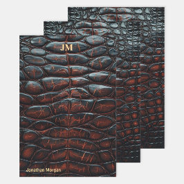 Hoja De Papel De Regalo Luxury Executive Monogram Premium Leather