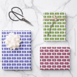 Hoja De Papel De Regalo Macaron Cookies French Pastry Food Bakery Cafeterí