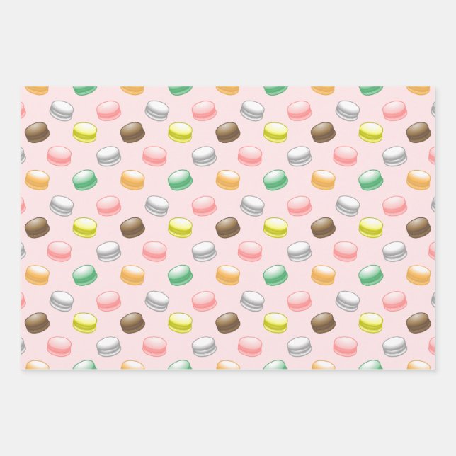 Hoja De Papel De Regalo Macarons Cumpleaños Sweet 16 (Anverso)