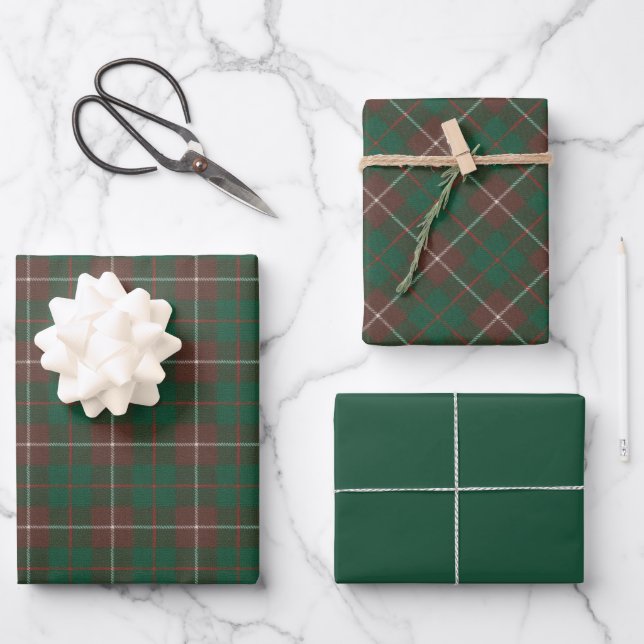 Hoja De Papel De Regalo MacKinnon Scottish Clan Tartan Wrap (Anverso)