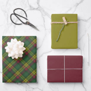 Hoja De Papel De Regalo MacMillan Antiguo Original Escocesa Tartán