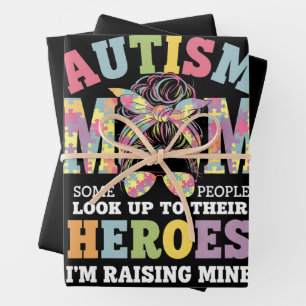 Hoja De Papel De Regalo Madre con autismo criando héroe pelo despeinado au