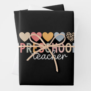 Hoja De Papel De Regalo Maestra Preescolar Regreso a Clases
