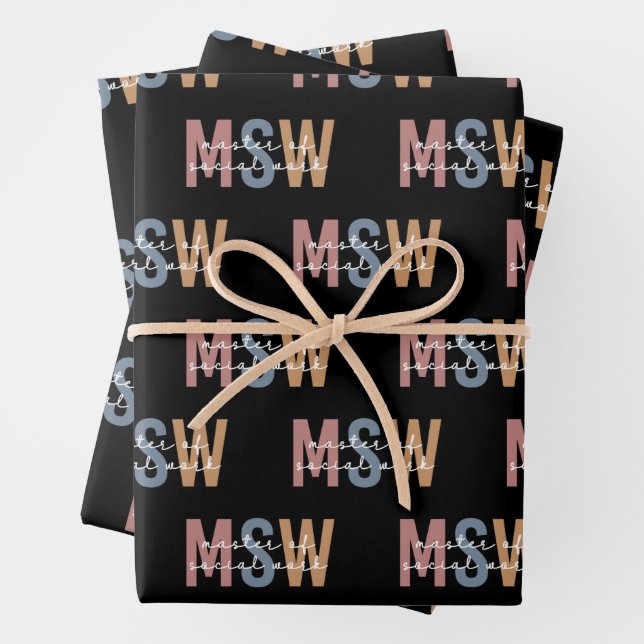 Hoja De Papel De Regalo Maestría en Obra Social Graduación Retro (In situ)