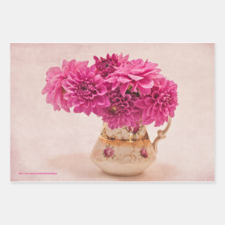 Hoja De Papel De Regalo Magenta Dahlias