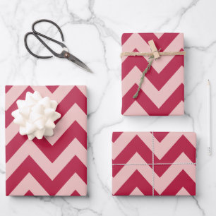 Hoja De Papel De Regalo Magenta Y Peach Chevron