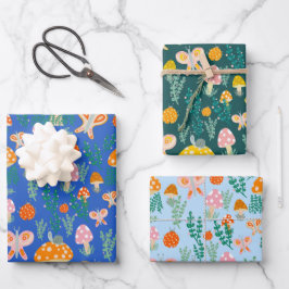 Hoja De Papel De Regalo Magia Mushrooms Cute Butterflies Sniceps Ladybugs