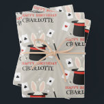 Hoja De Papel De Regalo Magic Show Magician Kids Birthday Custom Name<br><div class="desc">Un adorable espectáculo mágico de diseño de fiestas de cumpleaños para niños magos. Una hermosa magia muestra un diseño temático que se puede personalizar a tus detalles. Favoritos de cumpleaños, decoración y regalos de magia. Perfecto para los amantes de los espectáculos de magia, los magos y los diseños de los...</div>