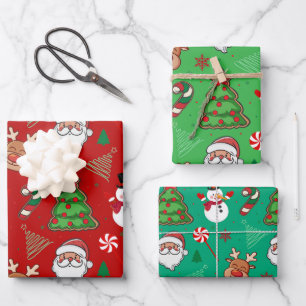 Hoja De Papel De Regalo Magical Christmas – Santa, Reindeer & Snowflakes