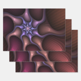 Hoja De Papel De Regalo Magical Shiny Abstract Striped Colorful Fractal