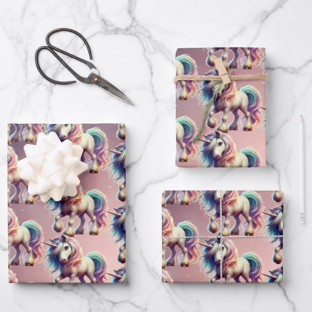Hoja De Papel De Regalo Magical Unicorn Wrapping Paper (Anverso)