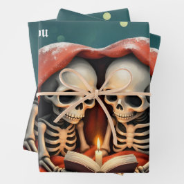Hoja De Papel De Regalo Magical winter moments, two skeletons