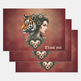 Hoja De Papel De Regalo Magnífico mundo floral de steampunk