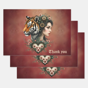 Hoja De Papel De Regalo Magnífico mundo floral de steampunk