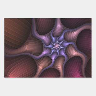 Hoja De Papel De Regalo Magnífico Resumen Brillante Fractal a rayas