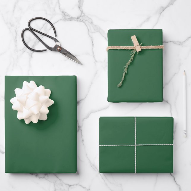 Hoja De Papel De Regalo Mago Verde Sólido (Anverso)