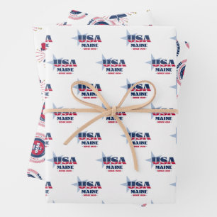 Hoja De Papel De Regalo Maine, 50 Estados, Libertad Bell