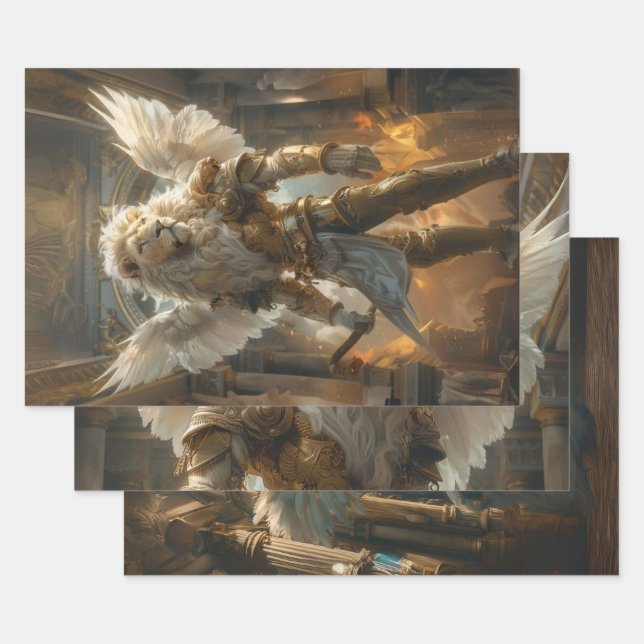 Hoja De Papel De Regalo Majestic Lion Prayer Warrip Decoupage (Set)