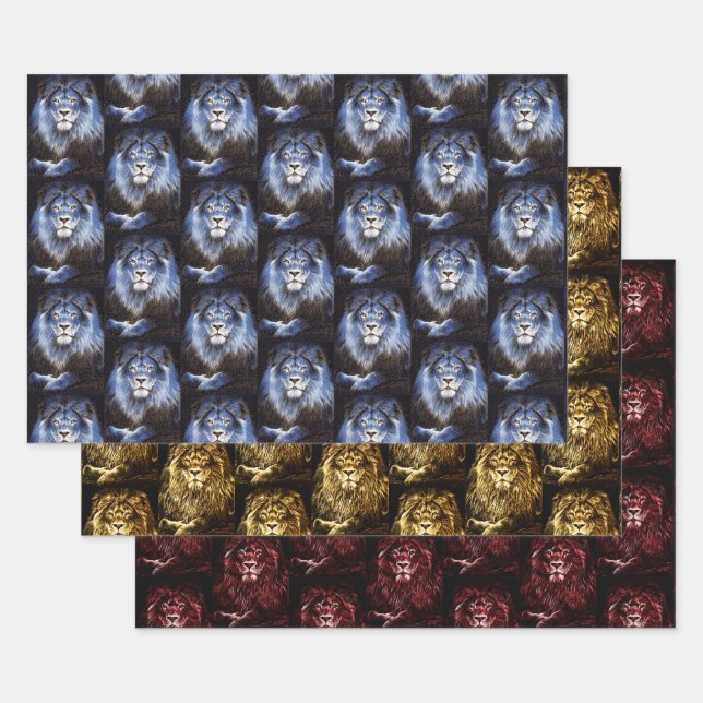Hoja De Papel De Regalo Majestic Lions Wildcat Collection (Set)
