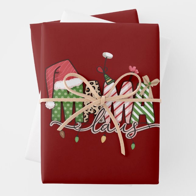 Hoja De Papel De Regalo Mama Claus Navidades Divertidas Navidades Mamá (In situ)