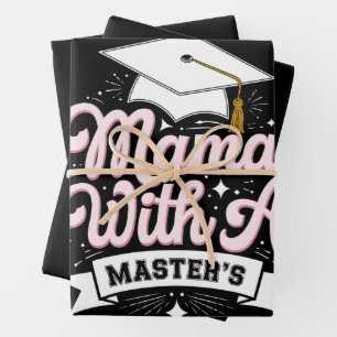 Hoja De Papel De Regalo Mamá con graduación de madre con maestría