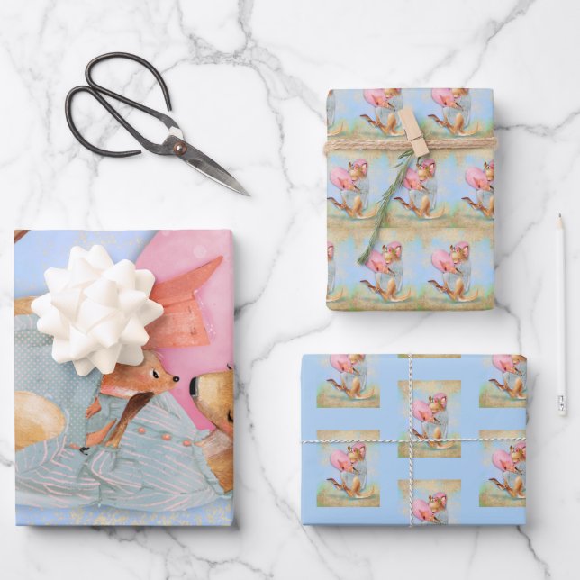 Hoja De Papel De Regalo Mama Kangaroo con Joey (Anverso)