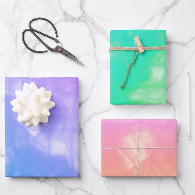 Hoja De Papel De Regalo Manchas ahumadas coloridas Decoupage  (Anverso)