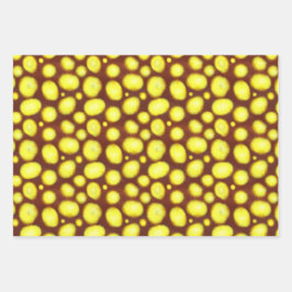 Hoja De Papel De Regalo Manchas Amarillas sobre Marrón