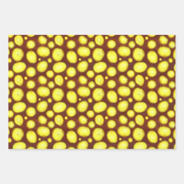 Hoja De Papel De Regalo Manchas Amarillas sobre Marrón (Anverso)