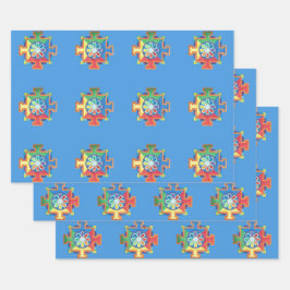 Hoja De Papel De Regalo Mandala de la creación acuarela