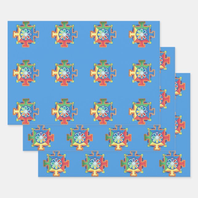 Hoja De Papel De Regalo Mandala de la creación acuarela (Set)