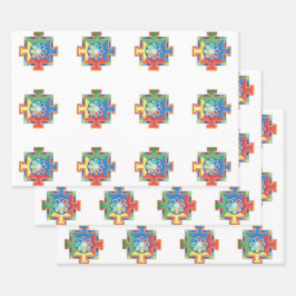 Hoja De Papel De Regalo Mandala de la creación acuarela