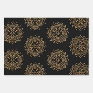 Hoja De Papel De Regalo Mandala y flor