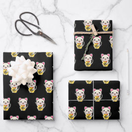 Hoja De Papel De Regalo Maneki Neko - Gato de la Suerte