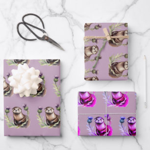 Hoja De Papel De Regalo Mantequilla de acuarela y fragmentos