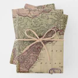Hoja De Papel De Regalo Mapa antiguo de América del Norte, restaurado, 176